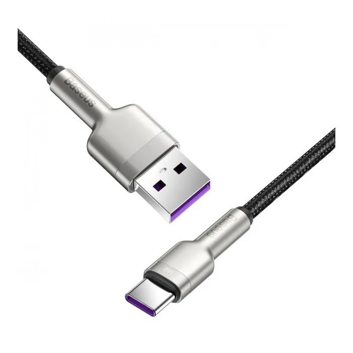 Дата кабель USB 2.0 AM to USB-C 1.0m Cafule Metal 66W black Baseus (CAKF000101) изображение 8