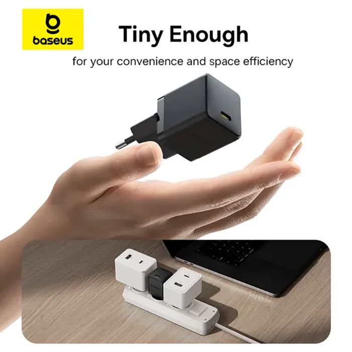 Зарядний пристрій Baseus Palm Fast Charger 1C 30W + Cable 1.0m Type-C 60W black (P10111605113-01) зображення 12