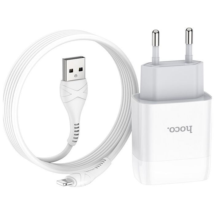 Зарядний пристрій HOCO C73A Glorious 2xUSB + cable USB to Lightning White (6931474713056) зображення 3