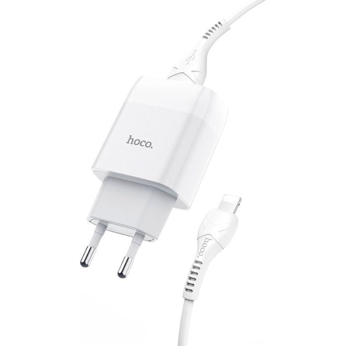 Зарядний пристрій HOCO C73A Glorious 2xUSB + cable USB to Lightning White (6931474713056) зображення 4