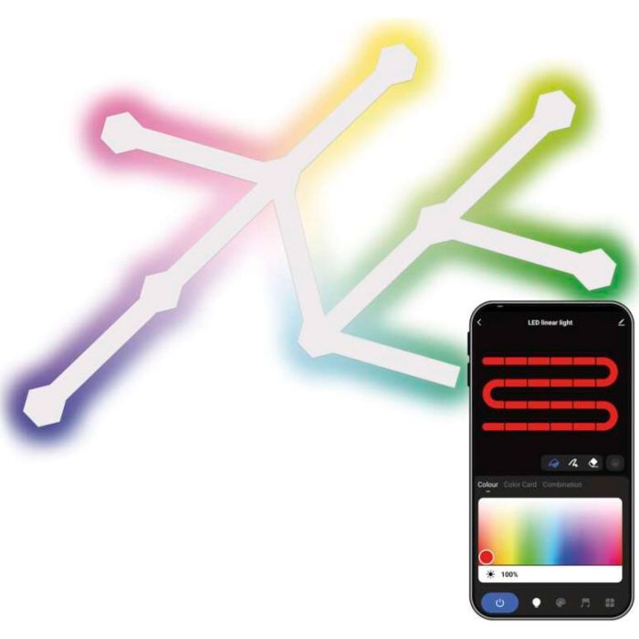 Світильник EMOS ZIW249R LINES 9шт. 34 Вт, RGBIC, WIFI white (ZIW249R)