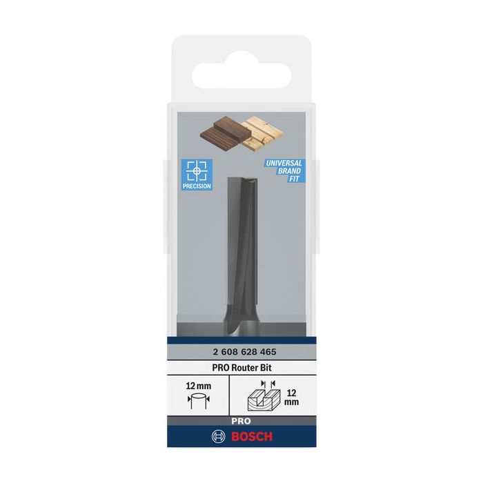 Фреза Bosch Professional пазова з двома лезами, Std, S12, D18, L40 (2.608.628.467) зображення 2