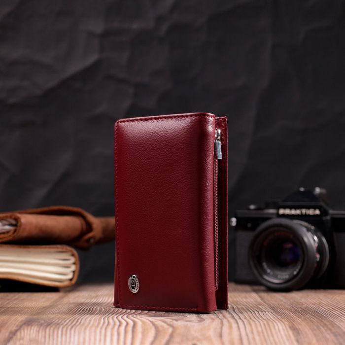 Гаманець ST Leather З натуральної шкіри Бордовий (19470) зображення 8