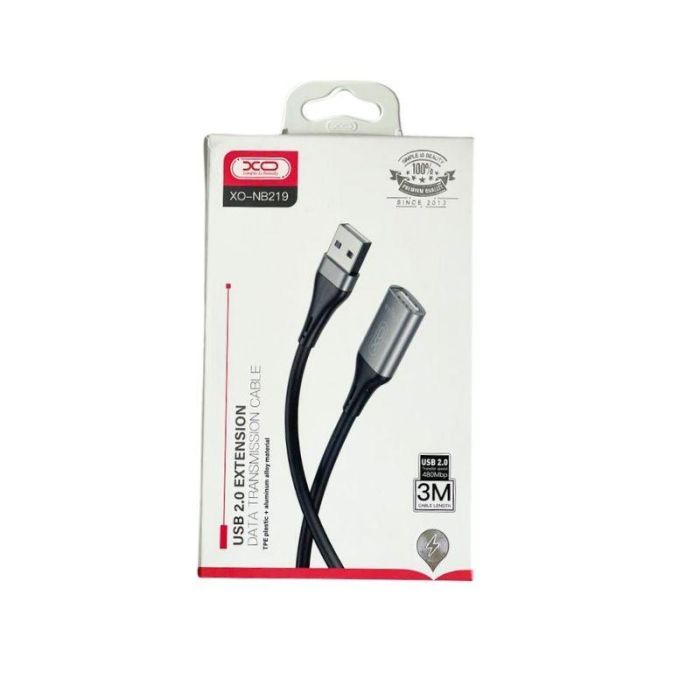 Дата кабель USB 2.0 AM/AM 3.0m black XO (NB-219-USB-3m) изображение 2