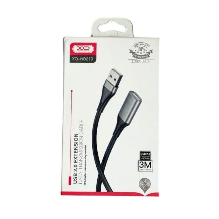 Дата кабель USB 2.0 AM/AM 3.0m black XO (NB-219-USB-3m) зображення 2