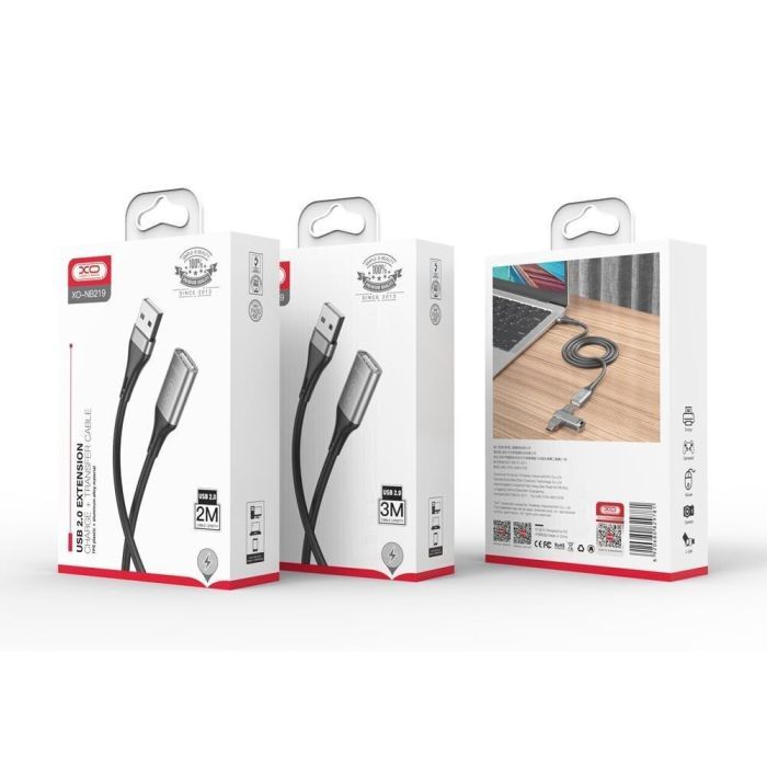 Дата кабель USB 2.0 AM/AM 3.0m black XO (NB-219-USB-3m) изображение 3