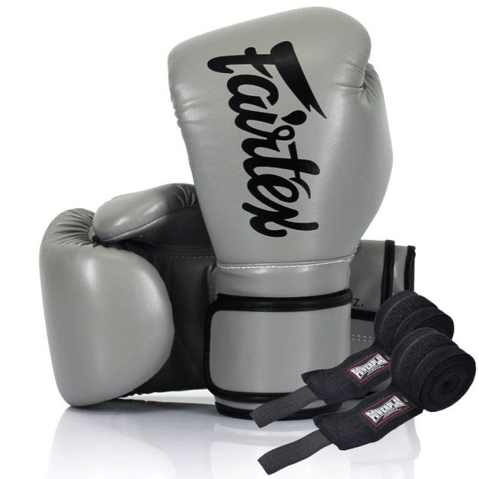 Боксерские перчатки Fairtex BGV14 Grey 12 унцій (бинти в комплекті) (BGV14_12oz_Grey)