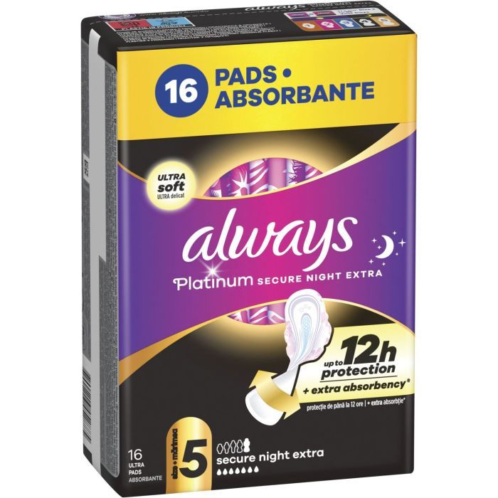 Гигиенические прокладки Always Platinum Secure Night Extra Размер 5 16 шт. (8700216452885) изображение 2