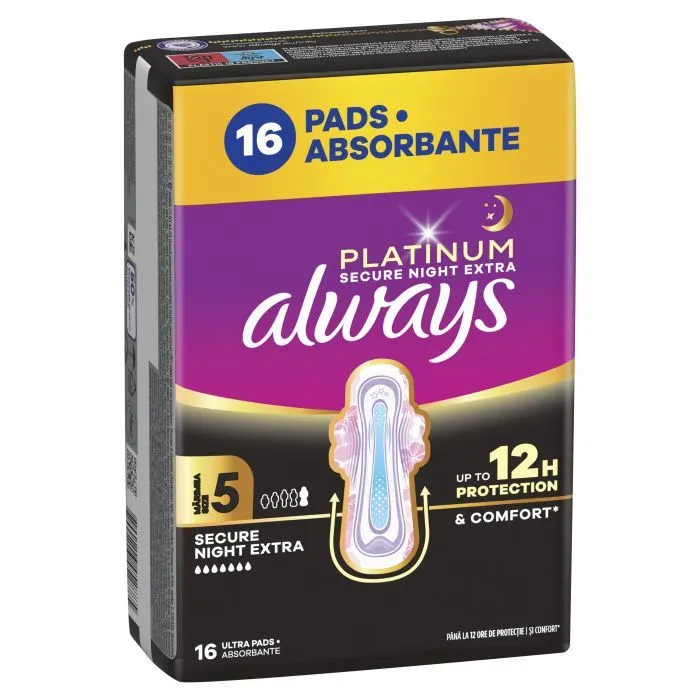 Гігієнічні прокладки Always Platinum Secure Night Extra Розмір 5 16 шт. (8700216452885) зображення 2
