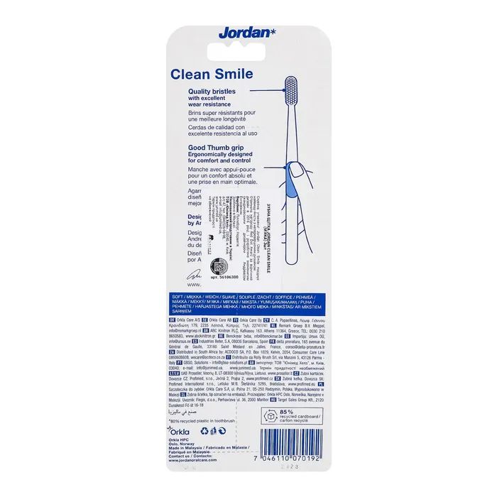 Зубная щетка Jordan Clean Smile Мягкая 3 шт. (7046110070192) изображение 2