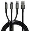 Дата кабель USB 2.0 AM to Lightning + Micro 5P + Type-C 1.5m 3.5A black Baseus (CAMLTWJ-01)