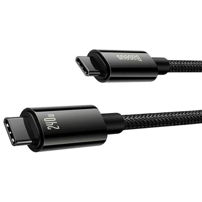 Дата кабель USB-C to USB-C 2.0m 240W Black Baseus (CAWJ040101) изображение 3
