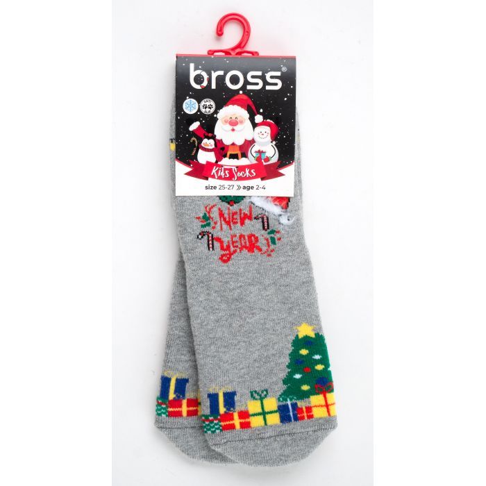 Шкарпетки дитячі Bross махрові новорічні (10968-2-4-rgray) зображення 2