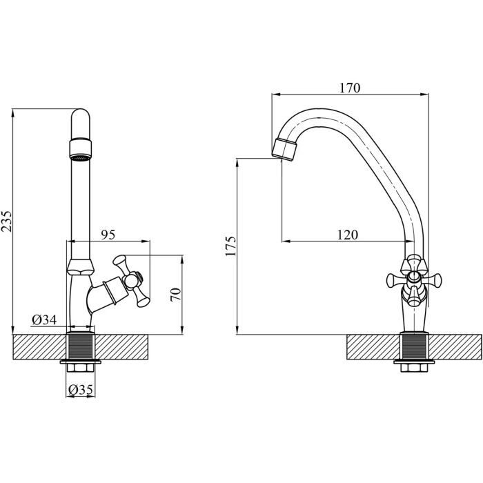 Смеситель Kroner Rhein-C090 (CV012068) изображение 6