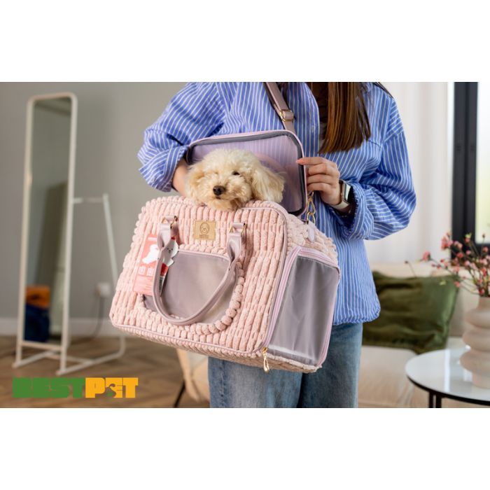 Переноска для животных MISOKO&CO 41.5x23x28 см розовая (YIWUMSK70157) изображение 6