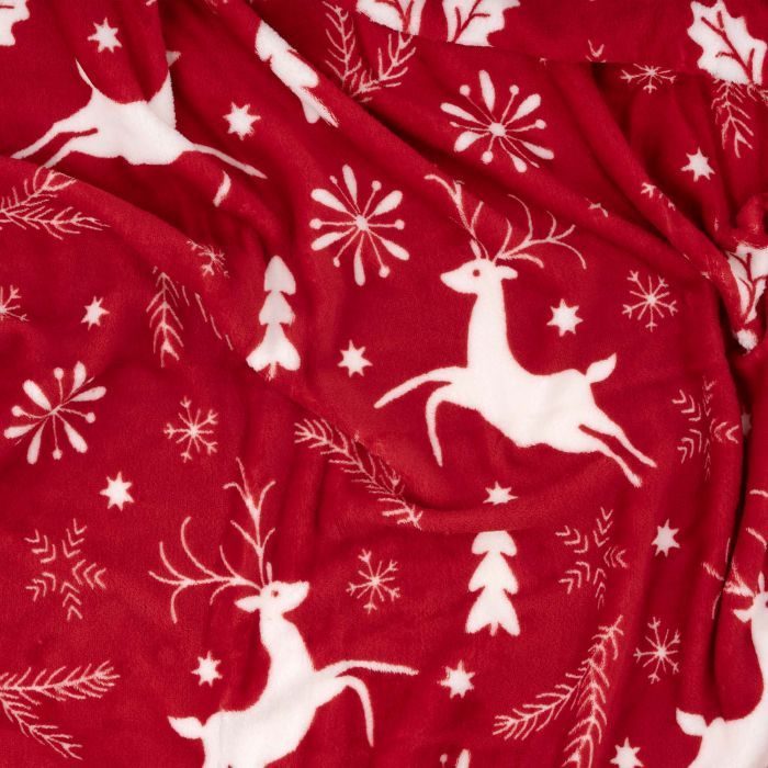 Плед Ardesto Christmas Flannel 160х200см, 100% полиэстер, олени, красный (ART0126PB) изображение 3