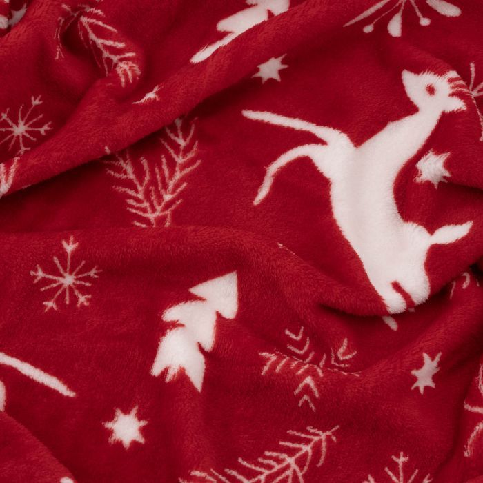 Плед Ardesto Christmas Flannel 160х200см, 100% полиэстер, олени, красный (ART0126PB) изображение 5