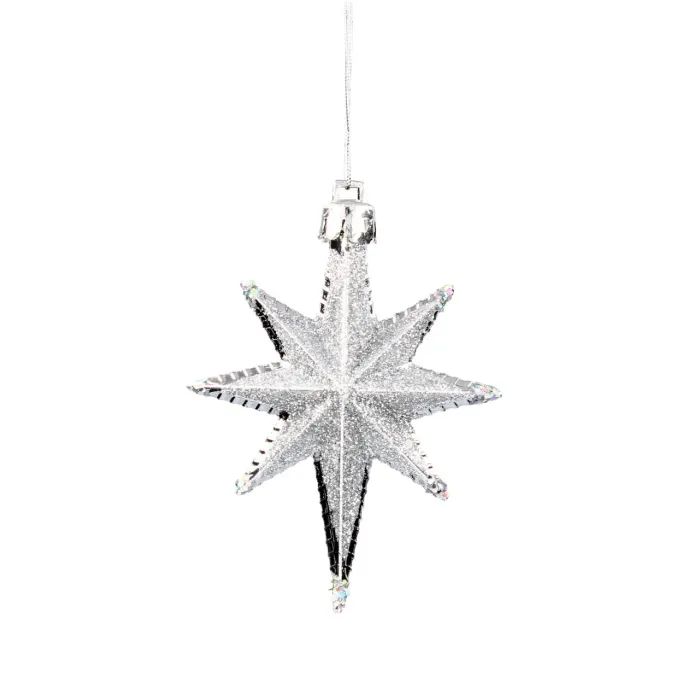 Елочная игрушка Chomik Зірки, 9 см, пластикові 4 шт, сріблясті (5901292631147_1) изображение 2