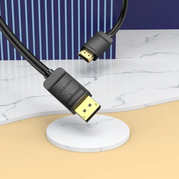 Кабель мультимедійний DisplayPort M to HDMI M 1.5m 1080p60Hz black Vention (HADBG) зображення 2