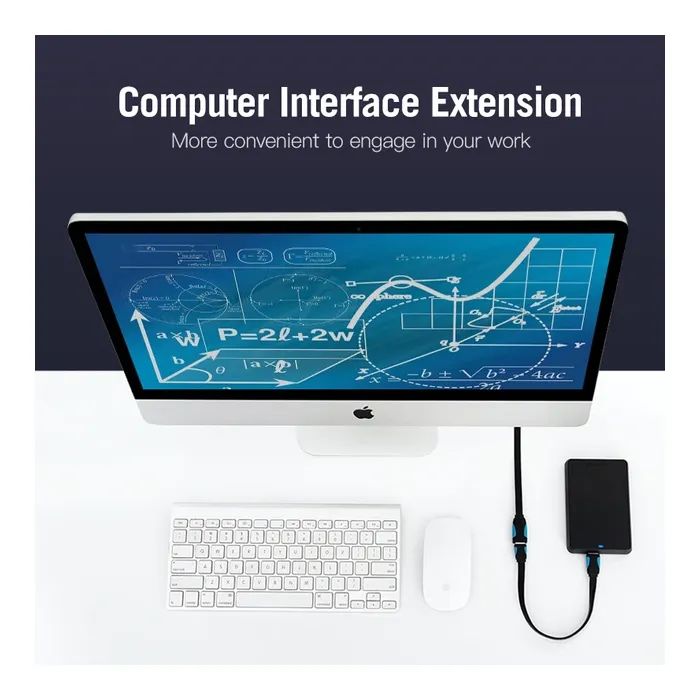 Дата кабель USB 3.0 AM/AF 2.0m flat black Vention (VAS-A13-B200) изображение 4