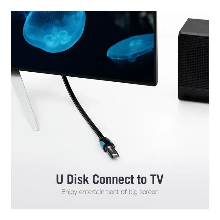 Дата кабель USB 3.0 AM/AF 2.0m flat black Vention (VAS-A13-B200) изображение 5