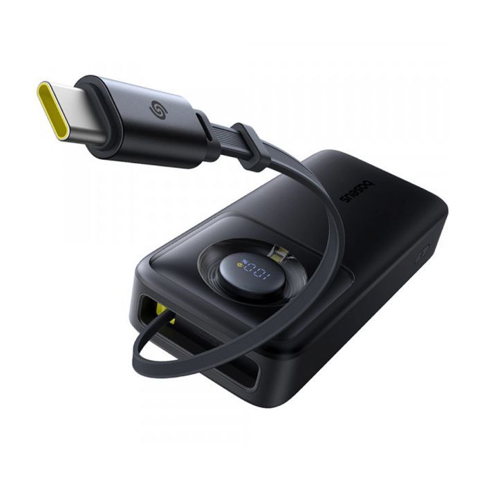 Батарея універсальна Baseus 20000mAh Free2Pull 65W PD, built-in USB-C cable, Black (P10073700123-00) зображення 4