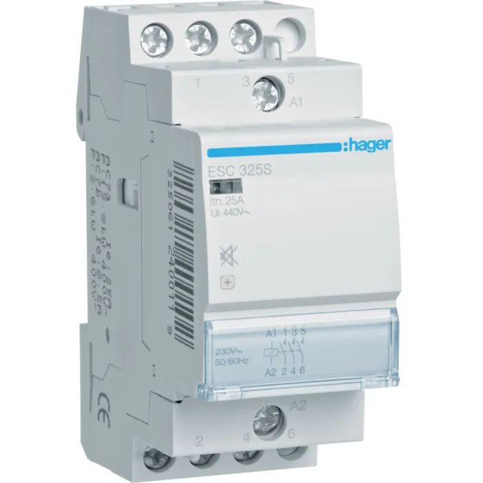 Автоматический выключатель Hager 25 A 230V 3NO (B) (ESC325S)