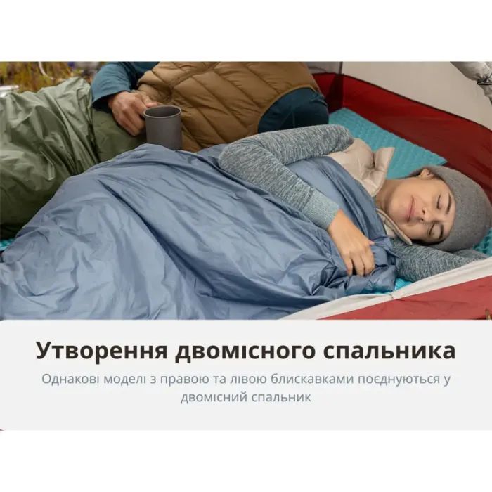 Спальный мешок Naturehike LW180 Mini NH21MSD04, правий, XL, темно-зелений (6975641884378) изображение 11