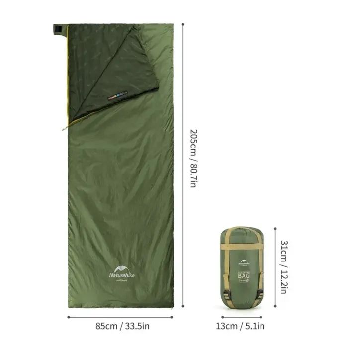 Спальный мешок Naturehike LW180 Mini NH21MSD04, правий, XL, темно-зелений (6975641884378) изображение 2