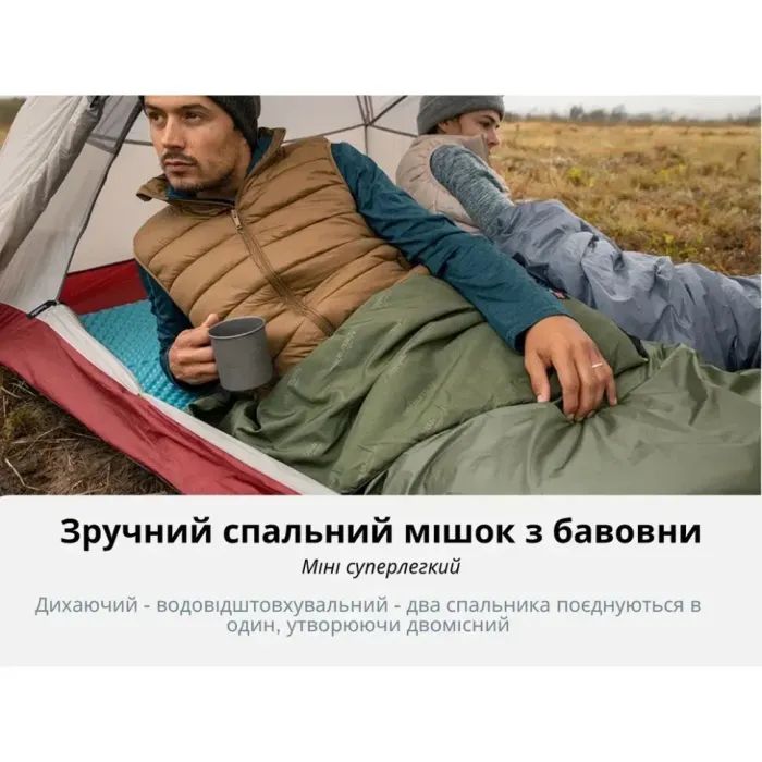 Спальный мешок Naturehike LW180 Mini NH21MSD04, правий, XL, темно-зелений (6975641884378) изображение 7