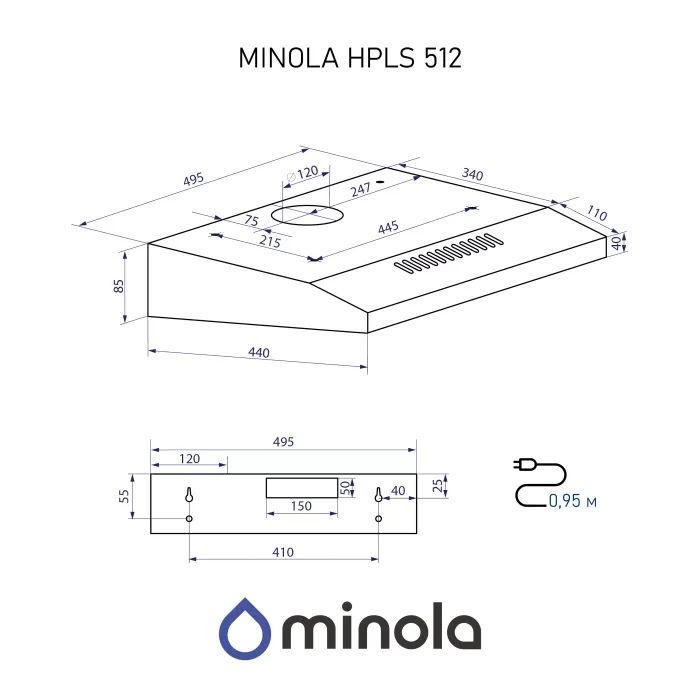 Витяжка кухонна Minola HPLS 512 I зображення 11