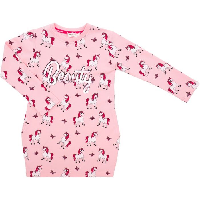 Платье детское Breeze с единорогами (17743-128G-pink)