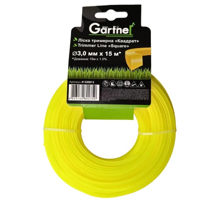 Жилка косильна Gartner "Квадрат" 3,0 мм × 15 м (41330015)