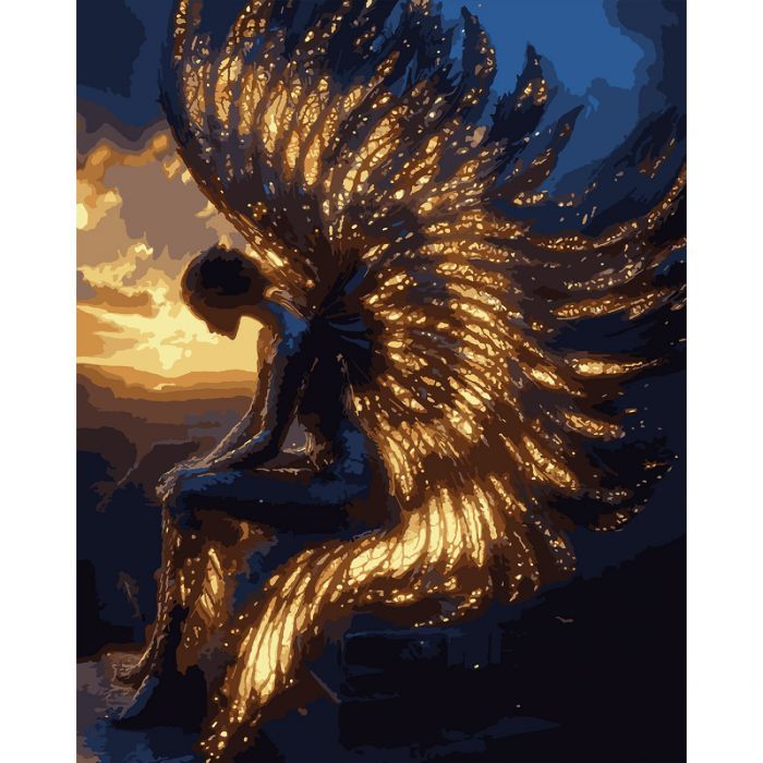 Картина по номерам Santi "Янгол на світанку", 40*50см, LED під (956654)