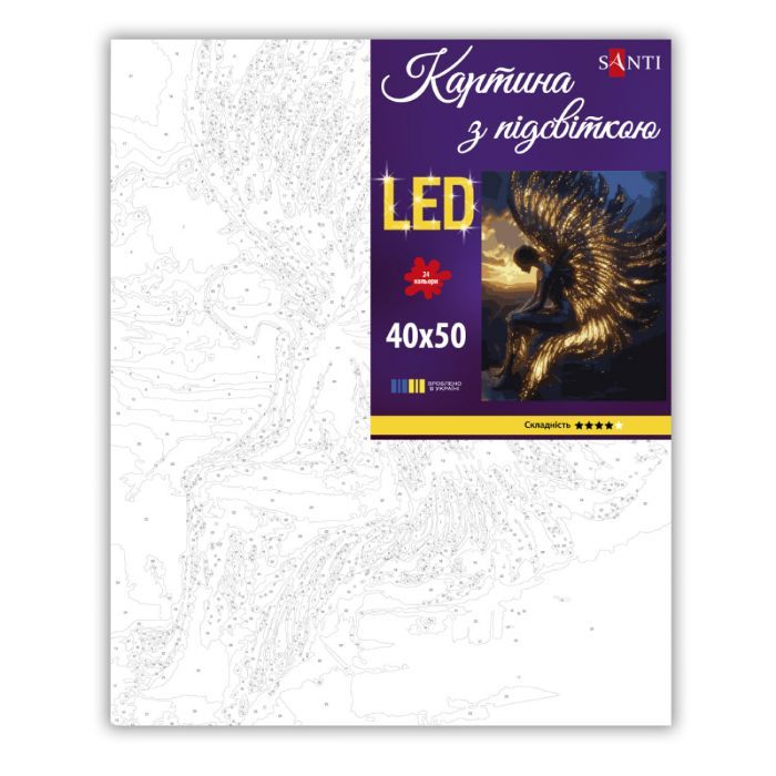 Картина по номерам Santi "Янгол на світанку", 40*50см, LED під (956654) изображение 2