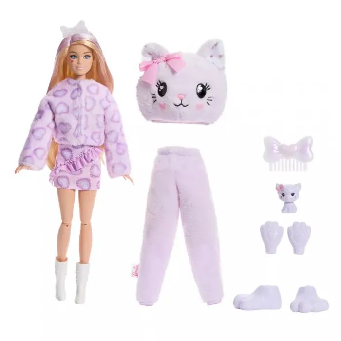 Кукла Barbie Cutie Reveal Милые бантики Котенок (JJP64) изображение 4