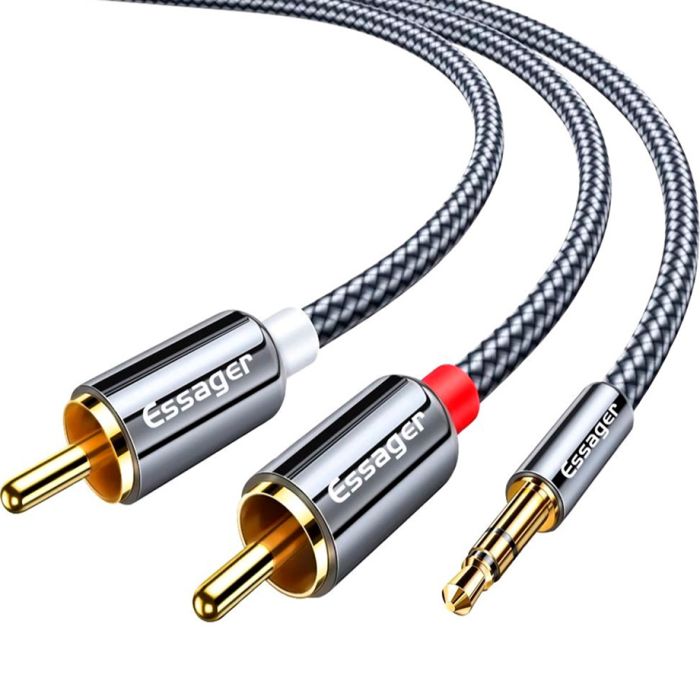 Кабель мультимедійний 3.5mm M to 2xRCA M 2.0m Essager (EYPZJ-MYA0H)