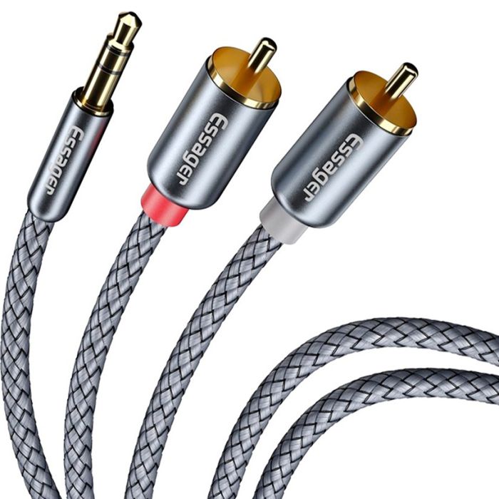 Кабель мультимедійний 3.5mm M to 2xRCA M 2.0m Essager (EYPZJ-MYA0H) зображення 3