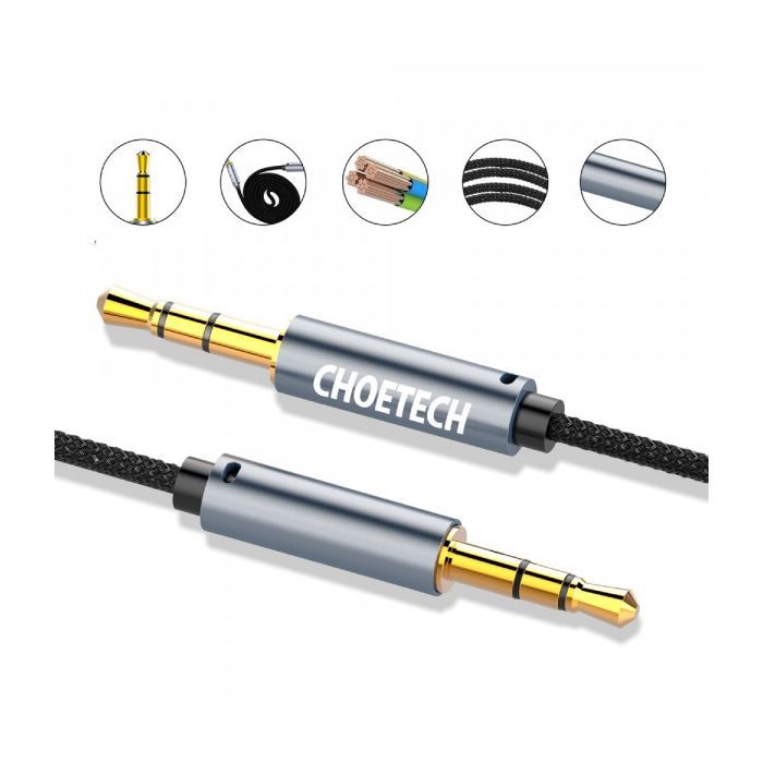 Кабель мультимедийный 3.5mm M to 3.5mm M 1.2m Choetech (AUX002) изображение 3