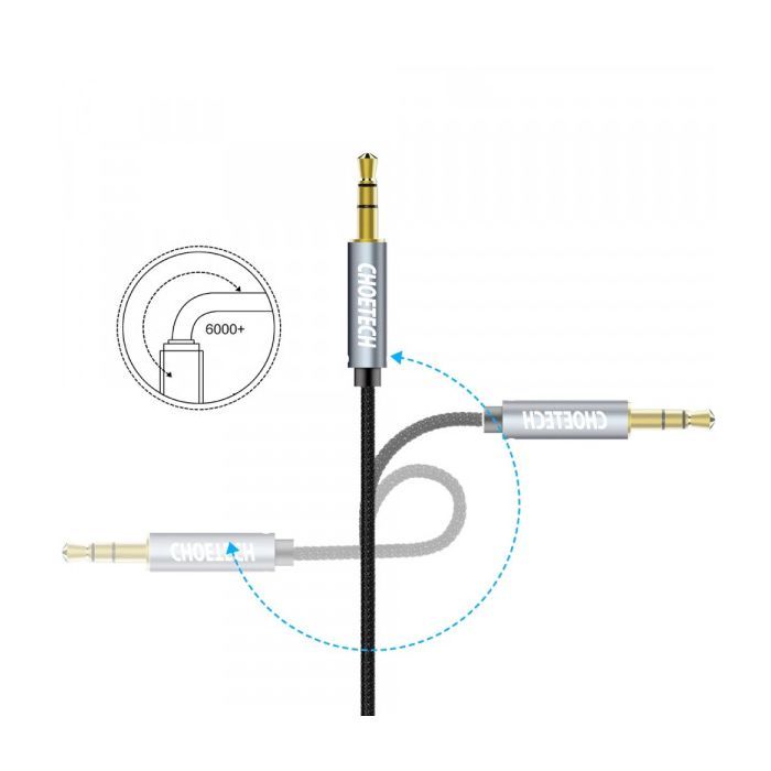 Кабель мультимедийный 3.5mm M to 3.5mm M 1.2m Choetech (AUX002) изображение 4