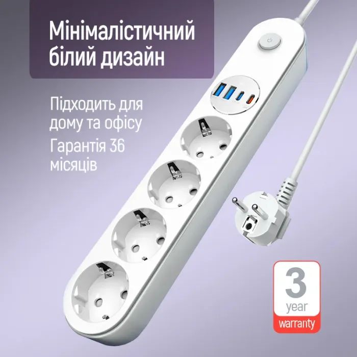 Сетевой фильтр питания ColorWay CW-CHE44PDW изображение 12