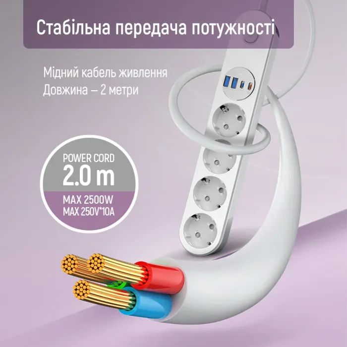 Сетевой фильтр питания ColorWay CW-CHE44PDW изображение 9