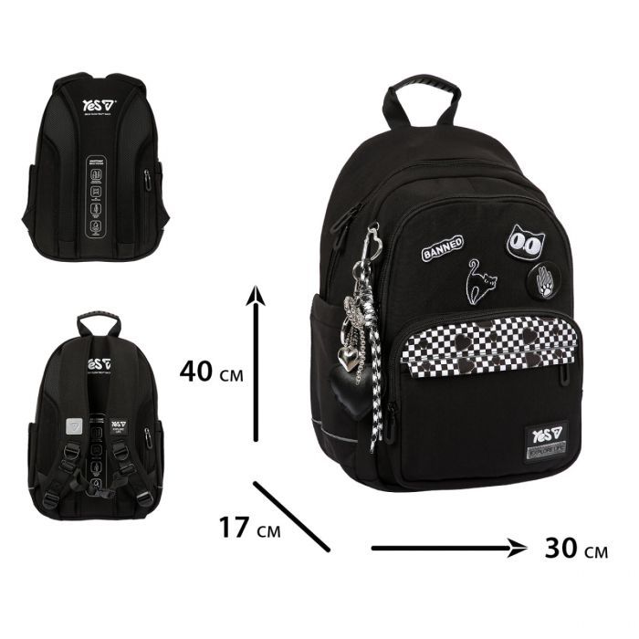 Рюкзак школьный Yes Black Cat TS-47M (550306) изображение 3