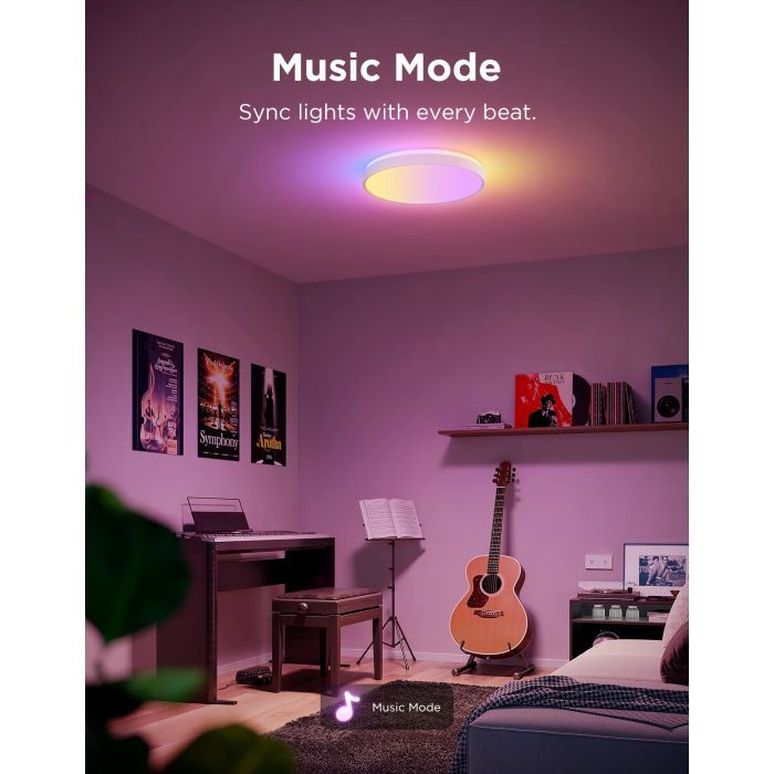 Світильник Govee 38cm Smart Ceiling Light Pro, RGBICWW, WI-FI/Bluetooth, білий (H60A6C01) зображення 21