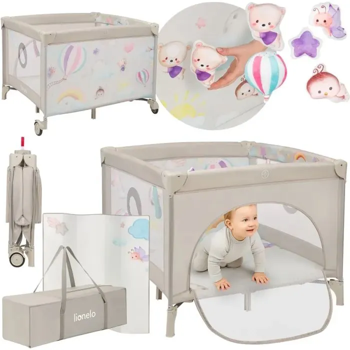 Дитячий манеж Lionelo MILLE PLUS GREY BEIGE (LO-MILLE PLUS GREY BEIGE) зображення 7