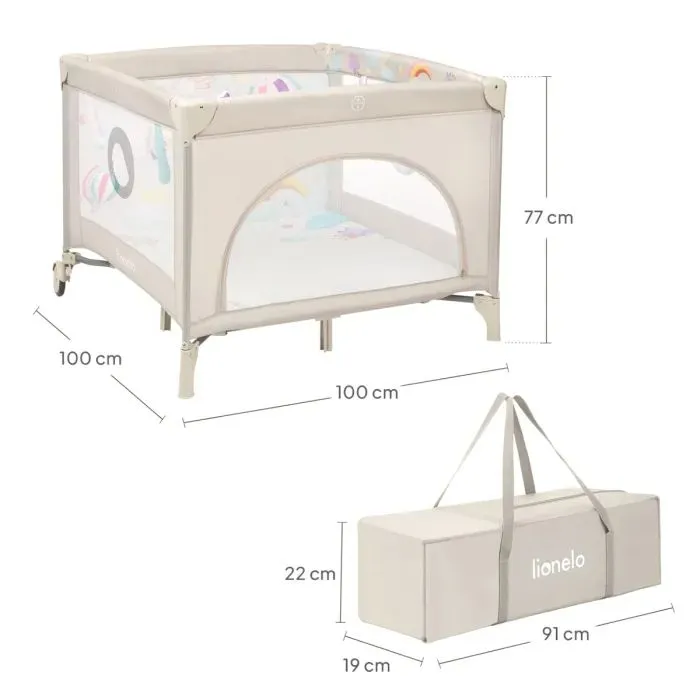Дитячий манеж Lionelo MILLE PLUS GREY BEIGE (LO-MILLE PLUS GREY BEIGE) зображення 9