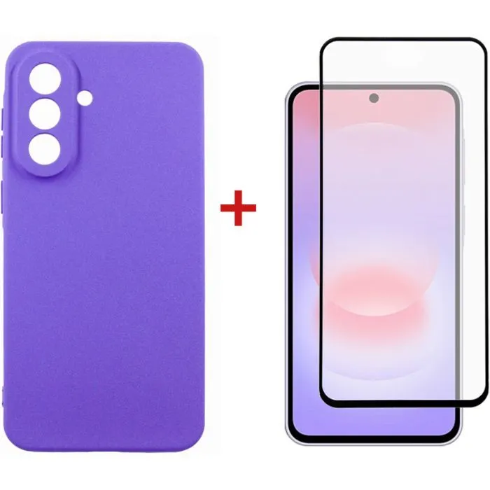 Чехол для мобильного телефона Dengos Carbon Cover + Glass Samsung Galaxy A37 Purple (DG-KM-201)