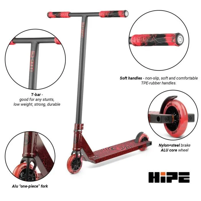 Самокат Hipe H11 Magma трюковий (black/red) (250160) изображение 7