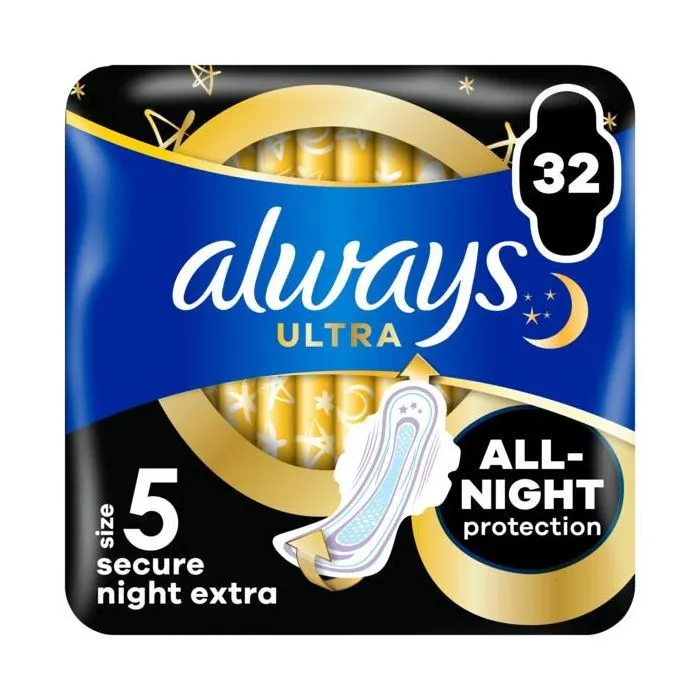 Гігієнічні прокладки Always Ultra Secure Night Extra Розмір 5 32 шт. (8700216450423)