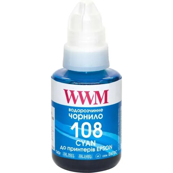 Чернила WWM Epson L8050/L18050 140г Cyan KeyLock (E108C)